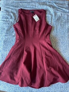 Sincerely Jules Burgundy Sleeveless Fit & Flare Mini Dress